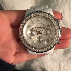 Michael Kors white with jewels watch